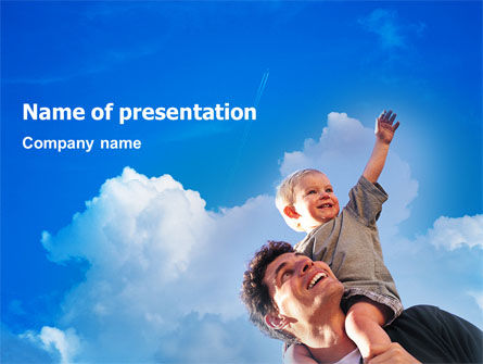 父亲和儿子PowerPoint模板, 免费 PowerPoint模板, 02217, 人们 — PoweredTemplate.com