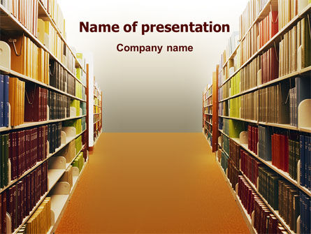 Bibliothek bücherregale PowerPoint Vorlage, Kostenlos PowerPoint-Vorlage, 02303, Education & Training — PoweredTemplate.com