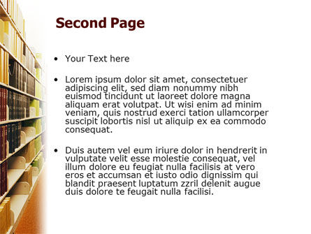 Plantilla de PowerPoint - estanterías de libros de la biblioteca, Diapositiva 2, 02303, Education & Training — PoweredTemplate.com