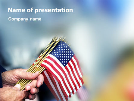 Usa Flag PowerPoint Template, Gratis PowerPoint-sjabloon, 02329, Vlaggen/Internationaal — PoweredTemplate.com