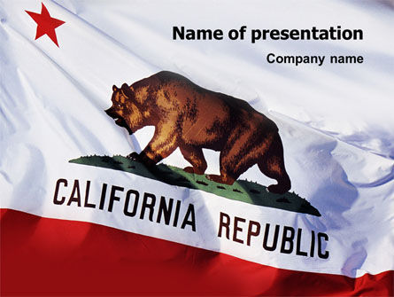 Californië Staat Vlag PowerPoint Template, Gratis PowerPoint-sjabloon, 02387, Vlaggen/Internationaal — PoweredTemplate.com