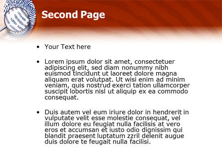 Finger Print PowerPoint Template, Slide 2, 02399, Technology and Science — PoweredTemplate.com