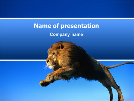 ライオン - PowerPointテンプレート, 無料 PowerPointテンプレート, 02519, 動物＆ペット — PoweredTemplate.com