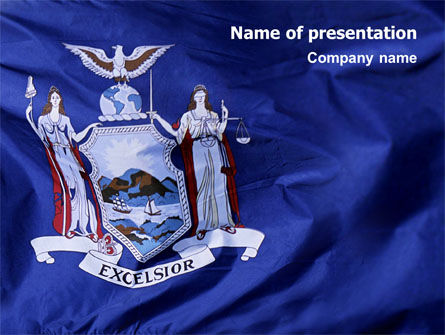 Flagge von new york PowerPoint Vorlage, Kostenlos PowerPoint-Vorlage, 02575, Flaggen/International — PoweredTemplate.com