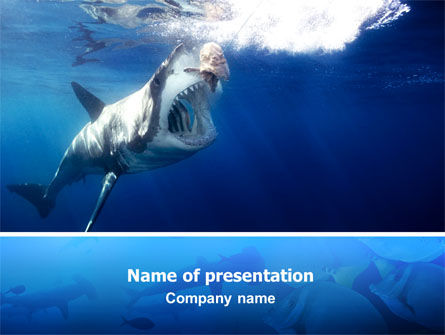 Shark Hanting PowerPoint Template, 02634, Animals and Pets — PoweredTemplate.com