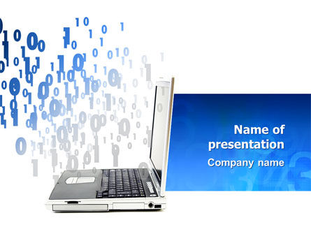 Digits From Laptop PowerPoint Template, Free PowerPoint Template, 02725, Technology and Science — PoweredTemplate.com