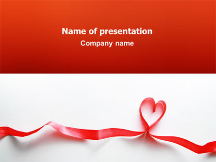 心脏丝带PowerPoint模板, 免费 PowerPoint模板, 02757, 假日/特殊场合 — PoweredTemplate.com