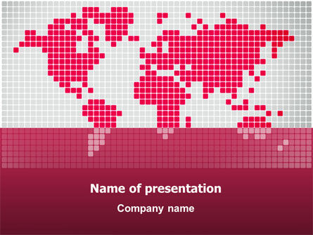 Karminrote welt PowerPoint Vorlage, PowerPoint-Vorlage, 02828, Global — PoweredTemplate.com
