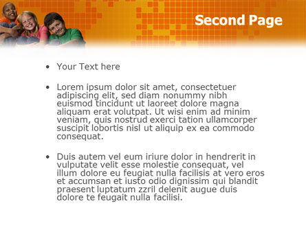 Templat PowerPoint Anak-anak Di Latar Belakang Dunia Oranye, Slide 2, 02838, Manusia — PoweredTemplate.com