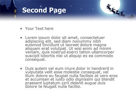 Santa's Sleigh On The Background Of The Moon PowerPoint Template, Slide 2, 02850, Holiday/Special Occasion — PoweredTemplate.com