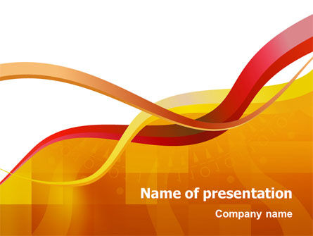 黄色の波 - PowerPointテンプレート, PowerPointテンプレート, 02914, 抽象／テクスチャ — PoweredTemplate.com