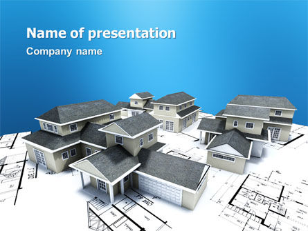 House Building PowerPoint Template, Free PowerPoint Template, 02955, Construction — PoweredTemplate.com