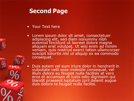 Templat PowerPoint Merah Persen Kubus, Slide 2, 02987, Finansial/Akuntansi — PoweredTemplate.com