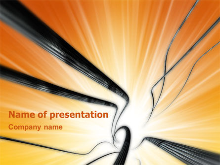 Wires On Orange Background PowerPoint Template, Free PowerPoint Template, 02998, Telecommunication — PoweredTemplate.com