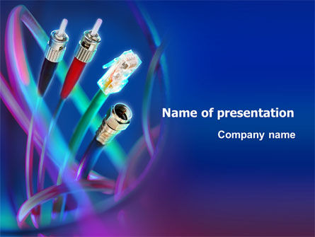 Cables Connectors PowerPoint Template, Free PowerPoint Template, 03121, Telecommunication — PoweredTemplate.com