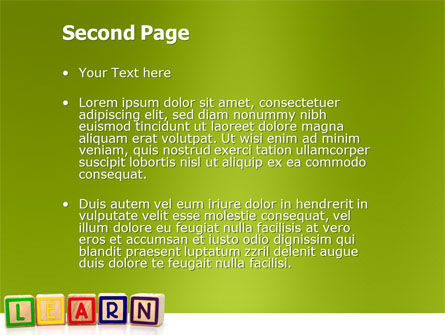 Modèle PowerPoint de des cubes d'apprentissage, Diapositive 2, 03216, Education & Training — PoweredTemplate.com