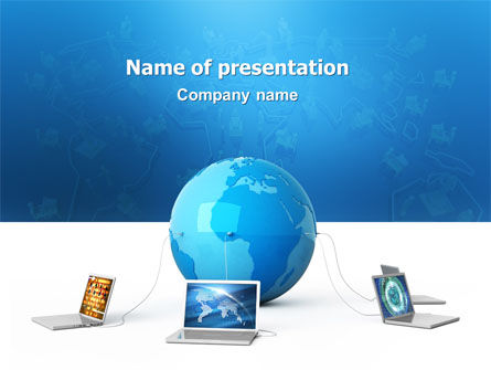 Global Connection PowerPoint Template, 03220, Technology and Science — PoweredTemplate.com