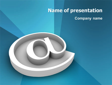 At Sign PowerPoint Template, Free PowerPoint Template, 03284, 3D — PoweredTemplate.com