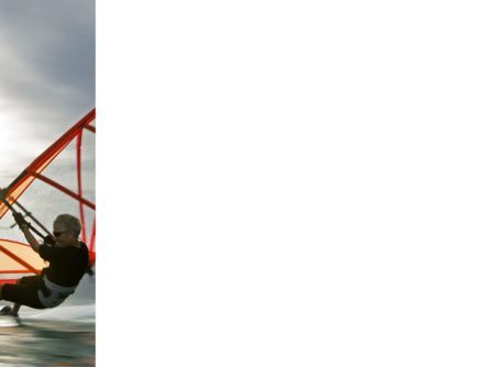 灰色の海のオレンジ色のウインドサーフィン - PowerPointテンプレート, スライド 3, 03325, スポーツ — PoweredTemplate.com