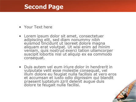 Templat PowerPoint Selancar Angin Berwarna Orange Di Lautan Abu-abu, Slide 2, 03325, Olahraga — PoweredTemplate.com