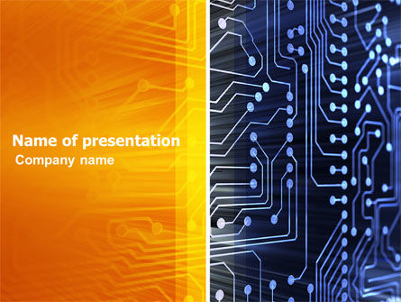 电路板PowerPoint模板, 免费 PowerPoint模板, 03422, 技术与科学 — PoweredTemplate.com