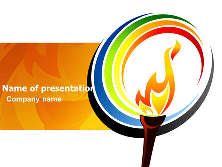 Templat PowerPoint Api Olimpiade, Templat PowerPoint, 03430, Olahraga — PoweredTemplate.com