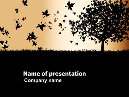 落叶PowerPoint模板, 免费 PowerPoint模板, 03603, 自然与环境 — PoweredTemplate.com