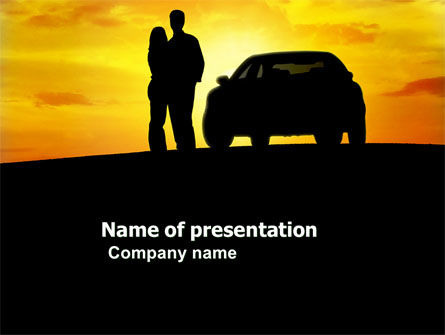 Romantische Zonsondergang PowerPoint Template, Gratis PowerPoint-sjabloon, 03617, Auto's/Vervoer — PoweredTemplate.com