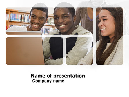 Students At The Computer PowerPoint Template, Free PowerPoint Template, 03668, Education & Training — PoweredTemplate.com