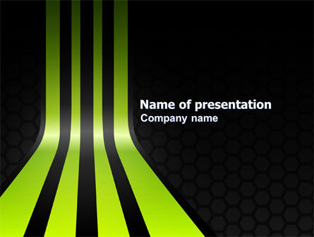 黄绿色路径PowerPoint模板, PowerPoint模板, 03671, 抽象/纹理 — PoweredTemplate.com
