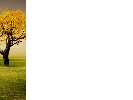 Templat PowerPoint Pohon Kuning Di Bawah Matahari Terbenam Di Musim Gugur, Slide 3, 03692, Alam & Lingkungan — PoweredTemplate.com