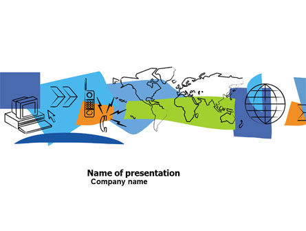 Modèle PowerPoint de gamme d'information, Gratuit Modele PowerPoint, 03755, Télécommunications — PoweredTemplate.com