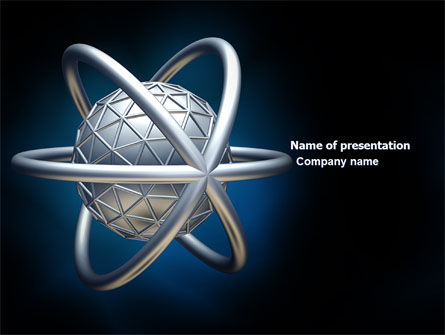 Atom-modell PowerPoint Vorlage, Kostenlos PowerPoint-Vorlage, 03763, 3D — PoweredTemplate.com
