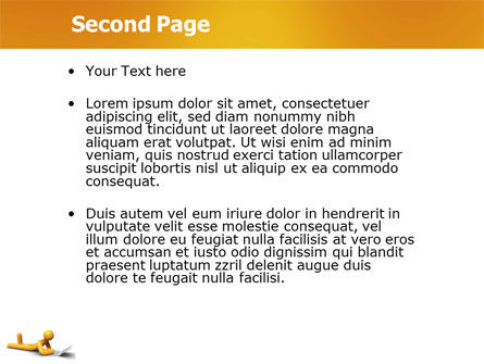 Plantilla de PowerPoint - hombre naranja con la computadora portátil, Diapositiva 2, 03773, 3D — PoweredTemplate.com
