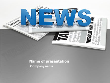 Krant PowerPoint Template, Gratis PowerPoint-sjabloon, 03778, Carrière/Industrie — PoweredTemplate.com