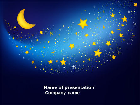 星が輝く夜 - PowerPointテンプレート, PowerPointテンプレート, 03794, 抽象／テクスチャ — PoweredTemplate.com