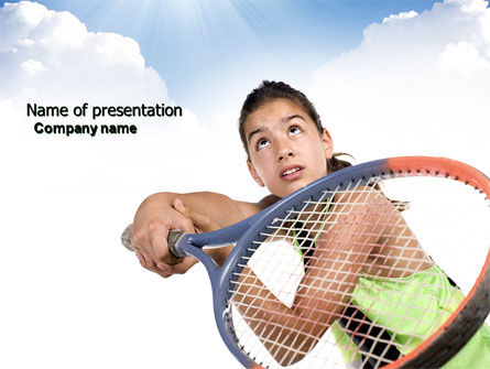 Modèle PowerPoint gratuit de fille avec raquette de tennis, Gratuit Modele PowerPoint, 03892, Sport — PoweredTemplate.com