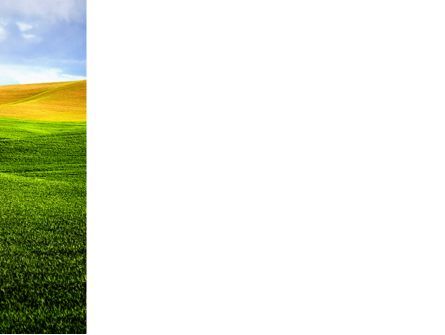 Green Field Under The Sun And Blue Sky PowerPoint Template, Slide 3, 03958, Nature & Environment — PoweredTemplate.com