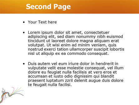 Veelkleurige Draden Op Oranje Achtergrond PowerPoint Template, Dia 2, 03969, Telecommunicatie — PoweredTemplate.com