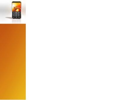 Cellular Phone In Orange Colors PowerPoint Template, Slide 3, 04021, Telecommunication — PoweredTemplate.com