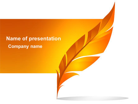 Modello PowerPoint - Piuma in colore arancione, Modello PowerPoint, 04049, Art & Entertainment — PoweredTemplate.com