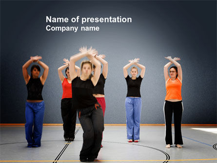 Modelo do PowerPoint - ginásio e fitness feminino, Grátis Modelo do PowerPoint, 04088, Esportes — PoweredTemplate.com