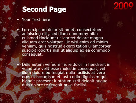 Templat PowerPoint 2009 Thn Dengan Bintang, Slide 2, 04130, Liburan/Momen Spesial — PoweredTemplate.com
