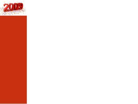赤で2009年 - PowerPointテンプレート, スライド 3, 04172, 休日／特別行事 — PoweredTemplate.com