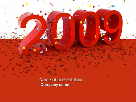 赤で2009年 - PowerPointテンプレート, 無料 PowerPointテンプレート, 04172, 休日／特別行事 — PoweredTemplate.com
