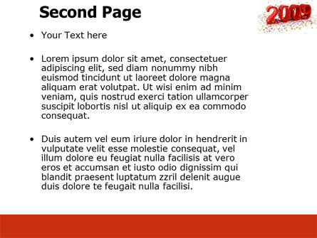 Modèle PowerPoint de 2009 année en rouge, Diapositive 2, 04172, Fêtes / Grandes occasions — PoweredTemplate.com