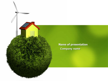 Green Planetoid PowerPoint Template, Gratis PowerPoint-sjabloon, 04184, Natuur & Milieu — PoweredTemplate.com