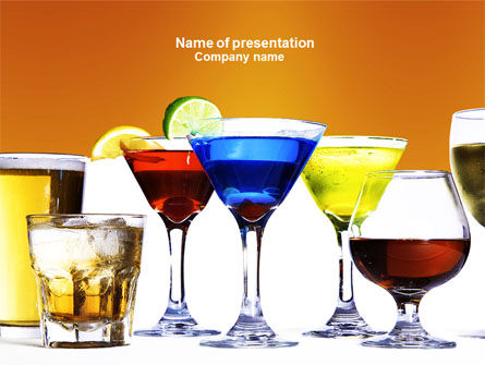 Strong Drinks PowerPoint Template, 04199, Food & Beverage — PoweredTemplate.com