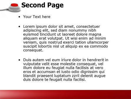 Panic Button PowerPoint Template, Slide 2, 04259, General — PoweredTemplate.com