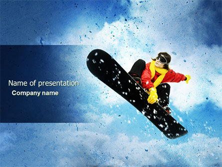 Snowboard PowerPoint Template, Gratis PowerPoint-sjabloon, 04275, Sport — PoweredTemplate.com